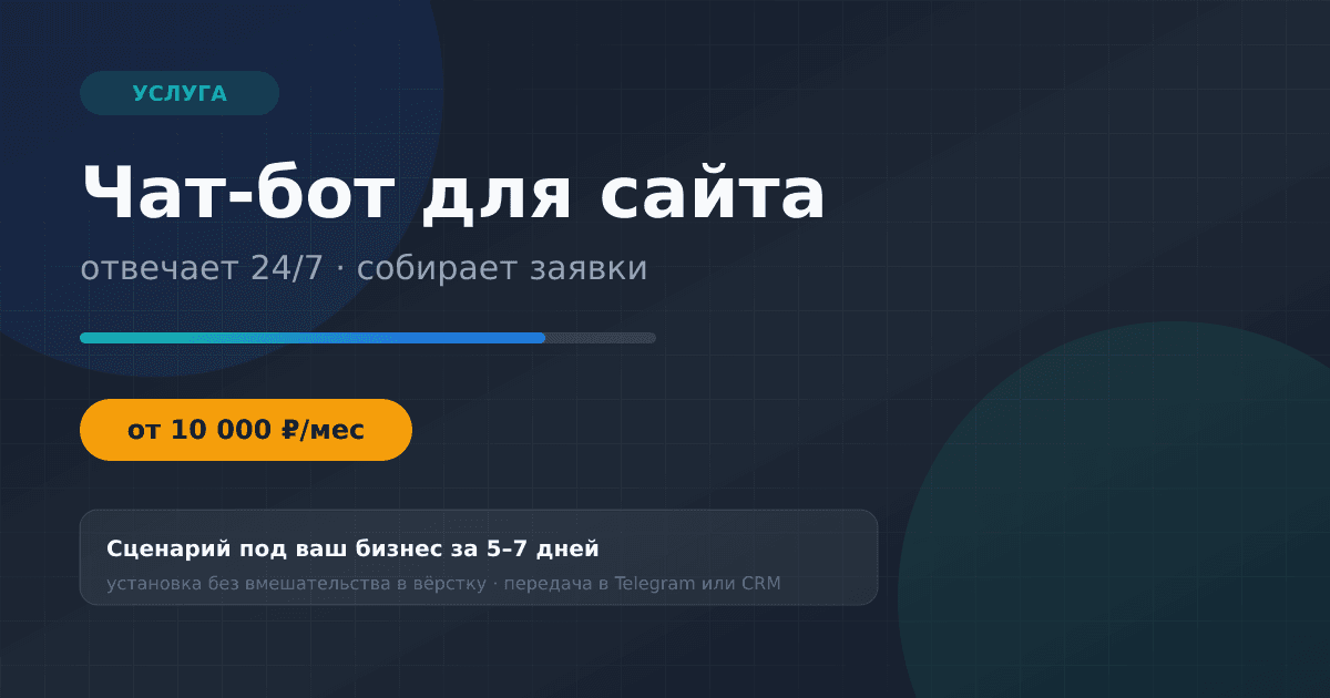 Чат-бот для сайта — обложка страницы услуги
