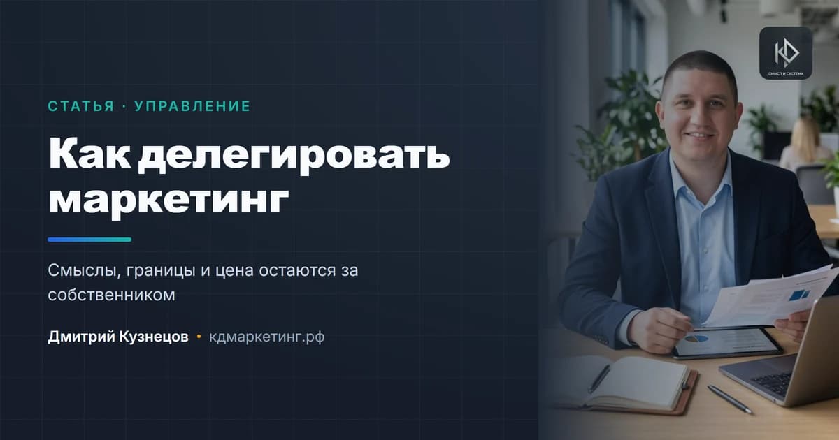 Как делегировать маркетинг и не потерять контроль