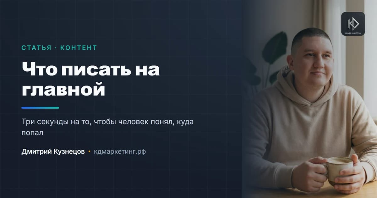 Что писать на главной странице сайта: разбор первого экрана