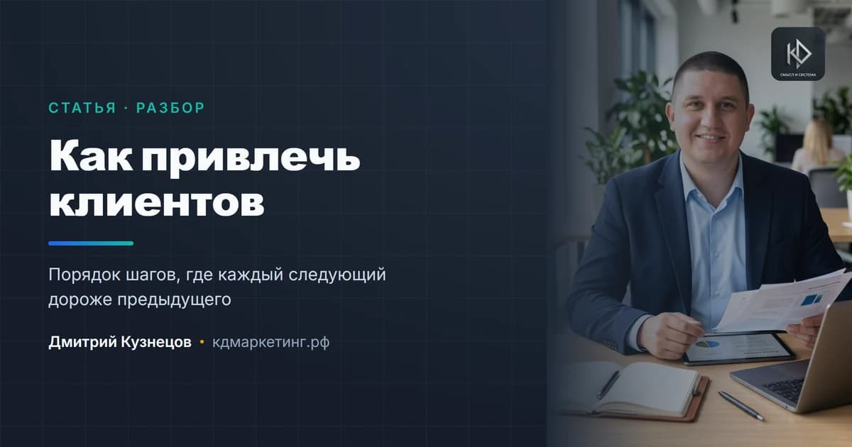Как привлечь клиентов: порядок шагов, а не список каналов