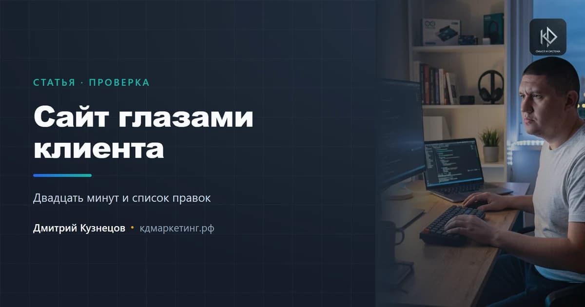 Проверьте свой сайт глазами клиента: двадцать минут и список правок