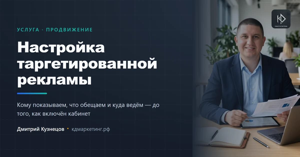 Дмитрий Кузнецов, смысловой маркетолог — настройка таргетированной рекламы