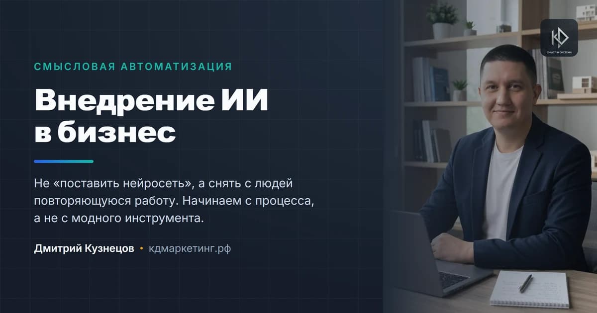 Дмитрий Кузнецов, смысловой маркетолог — внедрение ИИ в бизнес